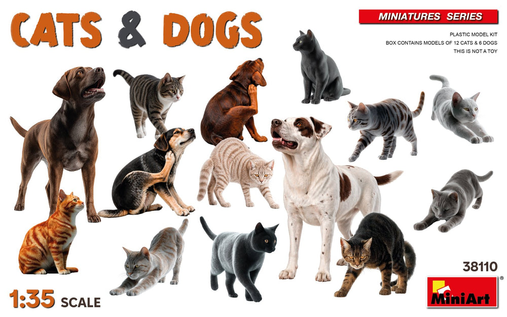 Miniart 1/35 scale CATS & DOGS diorama accessory model kits