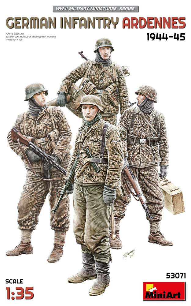 Miniart 1/35 scale WW2 German GERMAN INFANTRY. ARDENNES 1944-45 Camo clothing