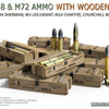 Miniart 1/35 scale WW2 Allied 75mm M48 and M72 ammunition and wooden crates