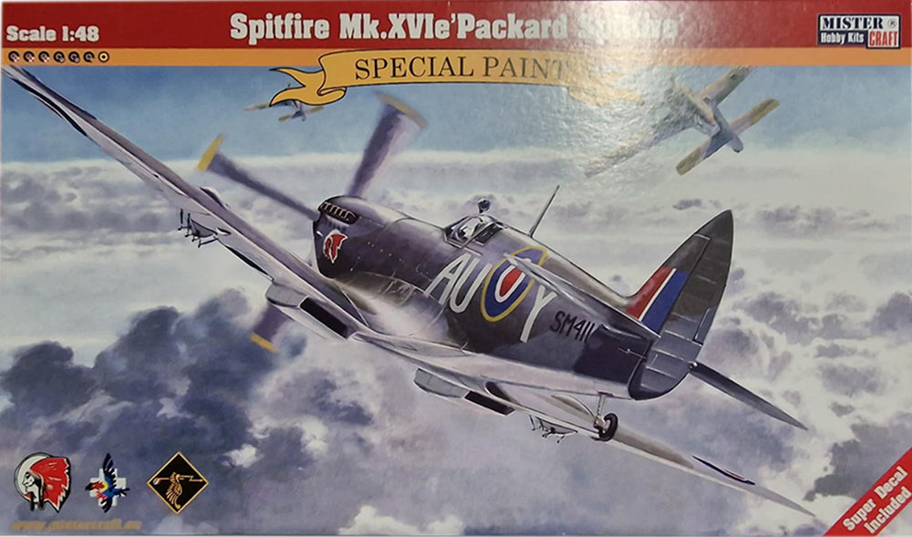 MisterCraft 1/48 scale WW2 RAF Spitfire Mk. XVI e Packard Kit