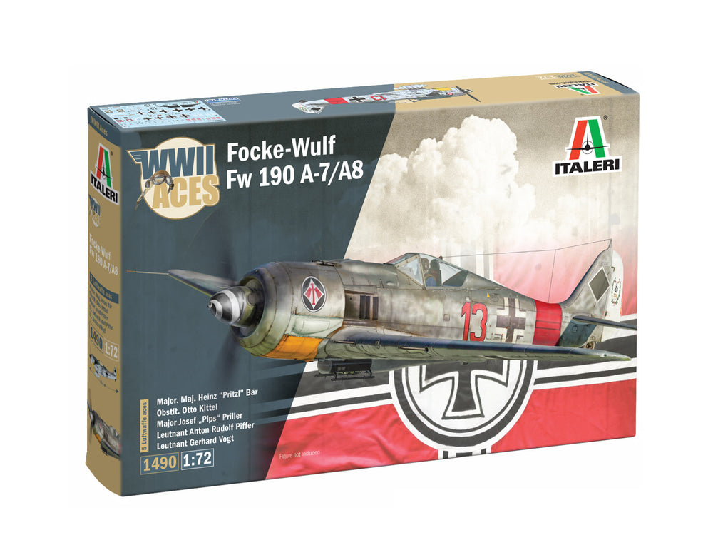 Italeri 1/72 AIRCRAFT WW2 German Focke-Wulf Fw 190 A-8/F Aces