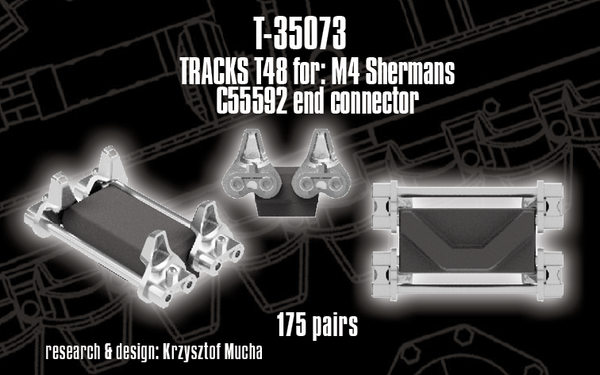 Quick Tracks 1/35 scale WW2 track upgrade T48 tracks – M4 Sherman; C55592 end connector