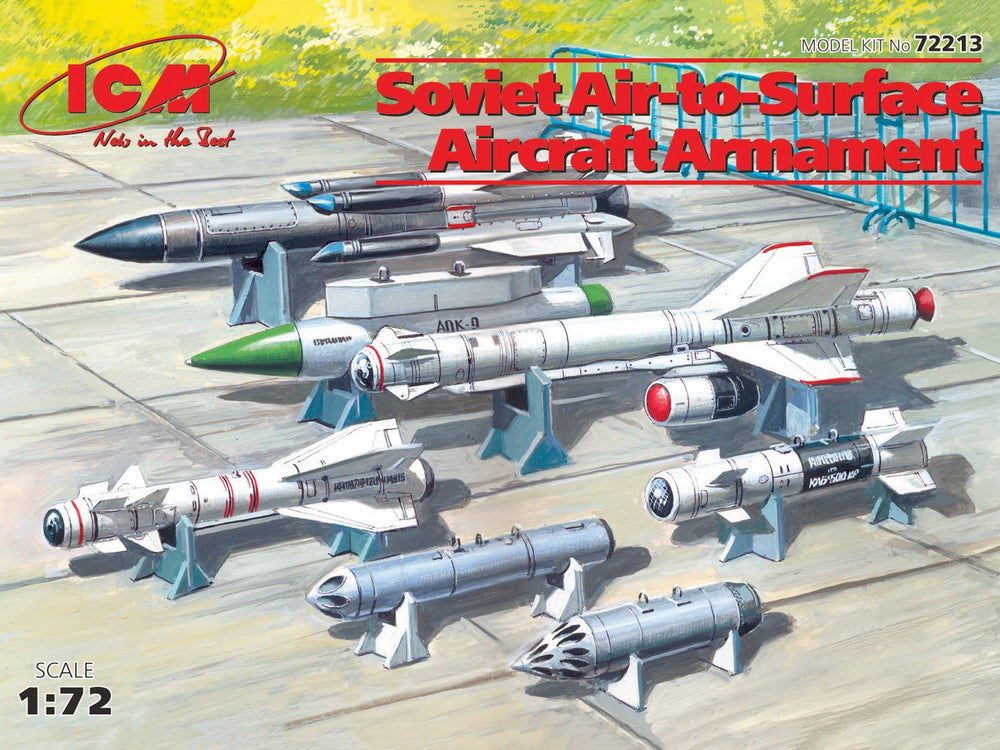 ICM 1/72 Soviet Air-to-Surface Aircraft Armament (X-29T, X-31P, X-59M missiles, B-13L, B-8M1 rocket containers, KAB-500Kr bombs)