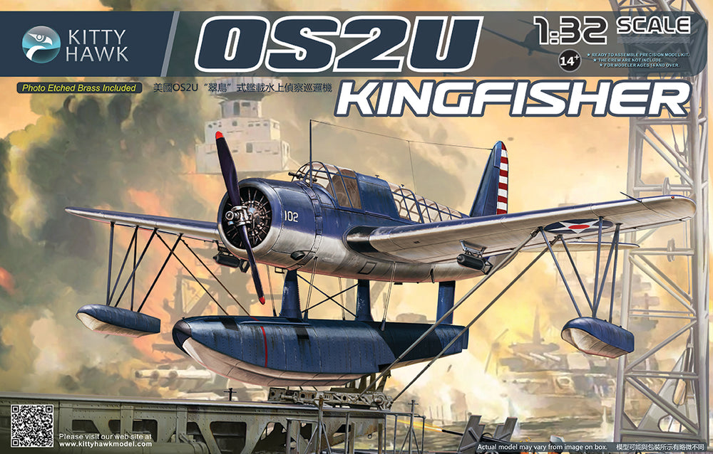 Kitty Hawk 1/32 Scale WW2 USN OS2U KingFisher seaplane Model Kit