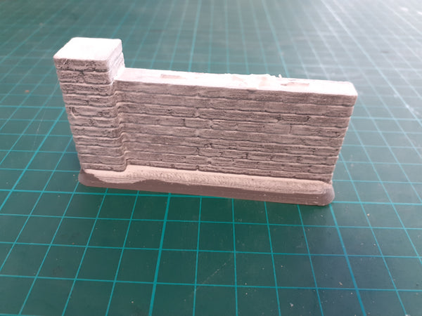 1/35 scale Brick garden wall Half length Straight