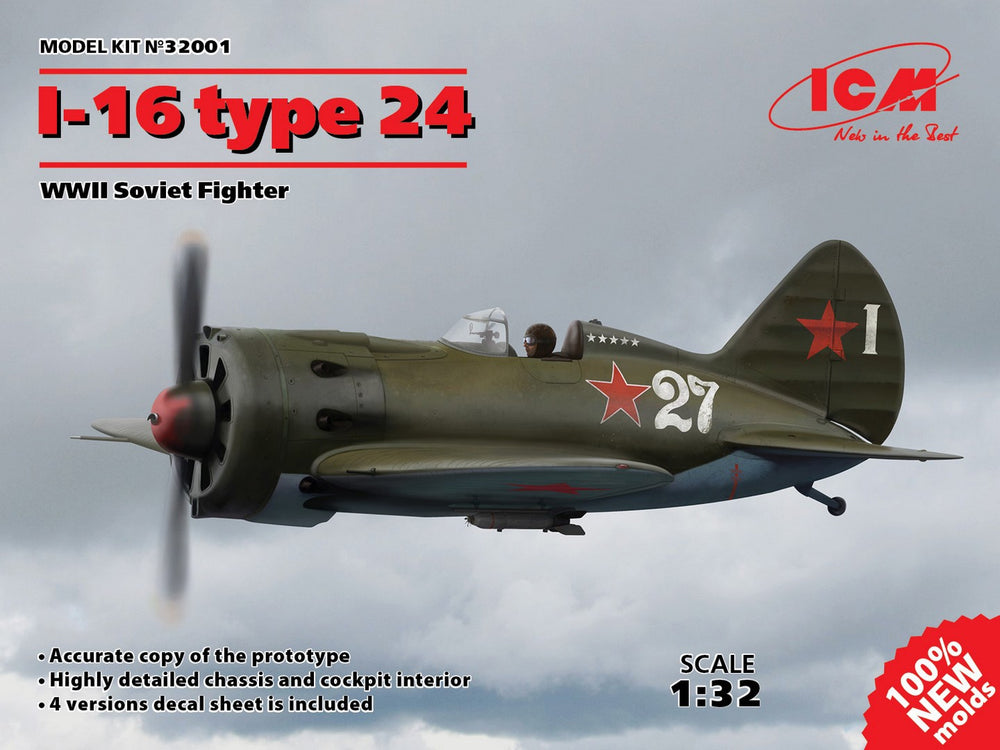 ICM 1/32 WW2 I-16 type 24, WWII Soviet Fighter