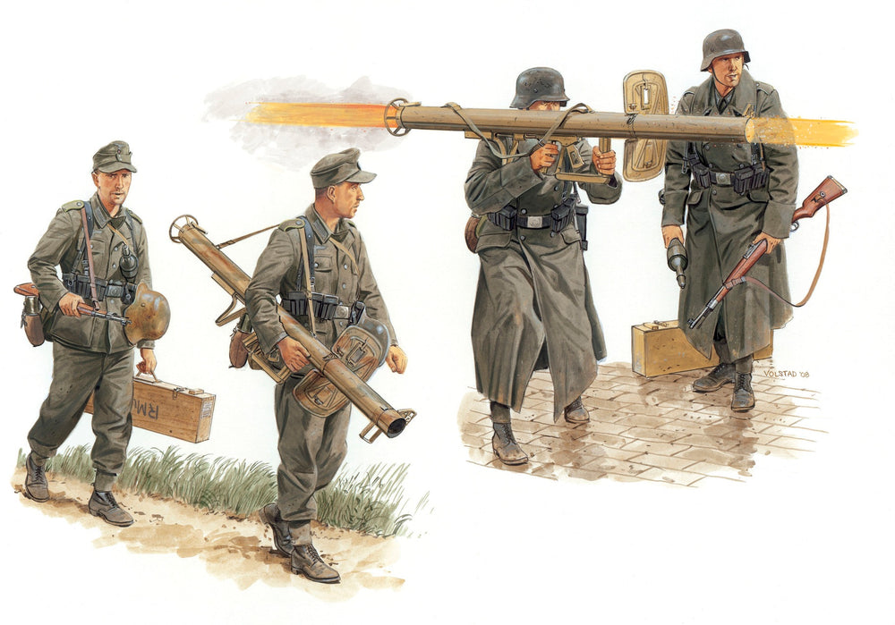 DRAGON 1/35 MILITARY WW2 German Anti-Tank Team with Panzerschreck (Gen2) 4 Figures