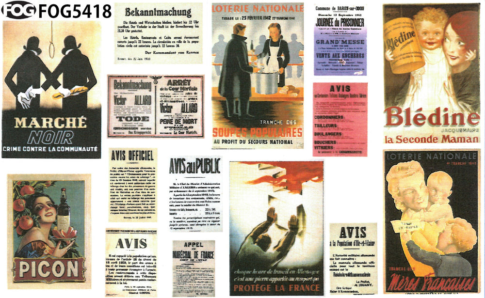 FoG Models 1/35 French posters 1930-1940 diorama accessory