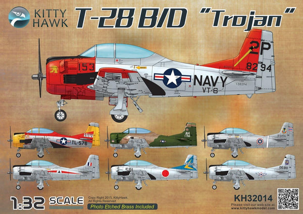 Kitty Hawk 1/32 Scale T-28B/D Trojan aircraft Model Kit