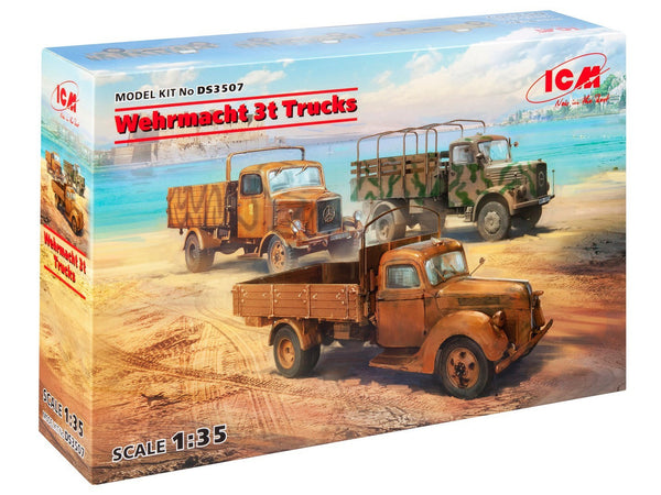 ICM 1/35 WW2 German Wehrmacht 3t Trucks (V3000S, KHD S3000, L3000S)