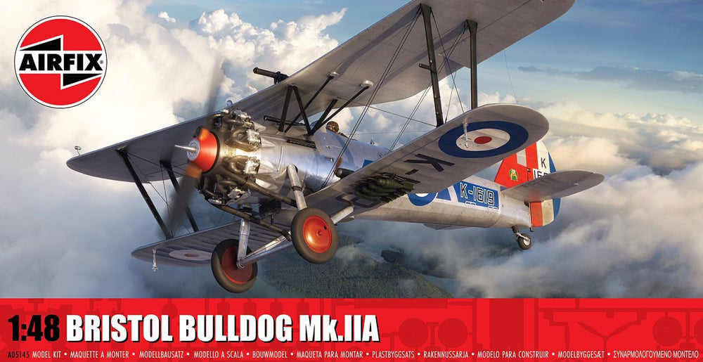 Airfix 1/48 Scale RAF Bristol Bulldog Mk.IIA biplane model kit