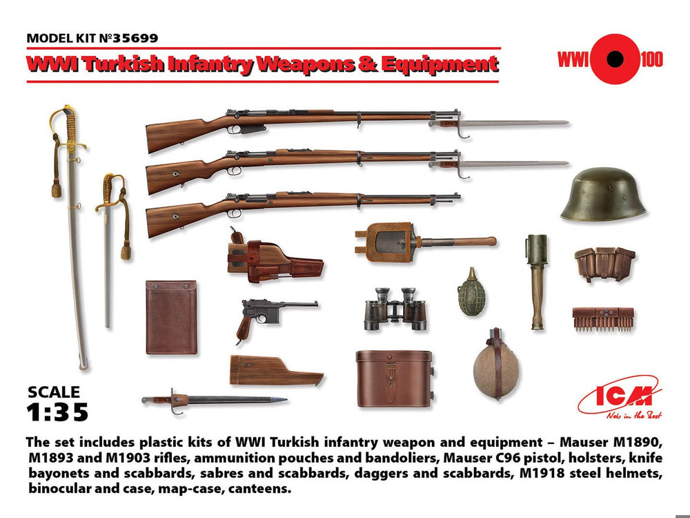 ICM 1/35 WW1 Turkish Infantry Weapons & Equipment