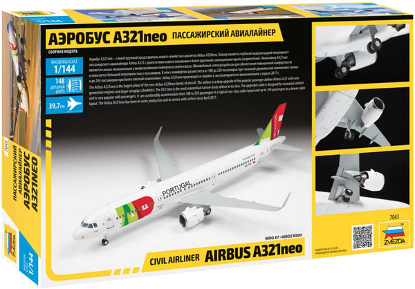 Zvezda 1/144 Airbus A-321 NEO airliner plane model kit