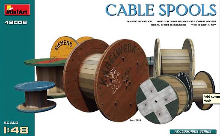 Miniart 1/48 WW2 CABLE SPOOLS