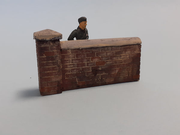 1/35 scale Brick garden wall Half length Straight