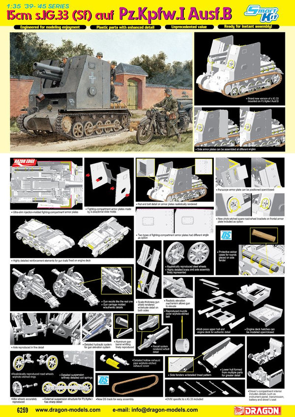 Dragon 1/35 WW2 German 15cm s.IG.33(Sf) auf Pz.Kpfw.I Ausf.B