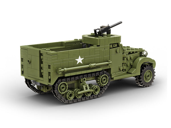 Build Army Brick building model WW2 USA M3A1 Half-Track APC