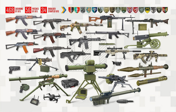 ICM 1/35 Infantry Weapons & Chevrons of the Armed Forces of Ukraine