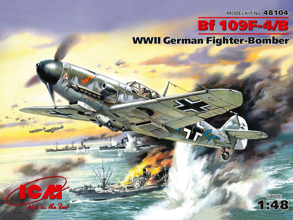 ICM 1/48 scale WW2 Messerschmitt Bf 109F-4/B, WWII German Fighter-Bomber