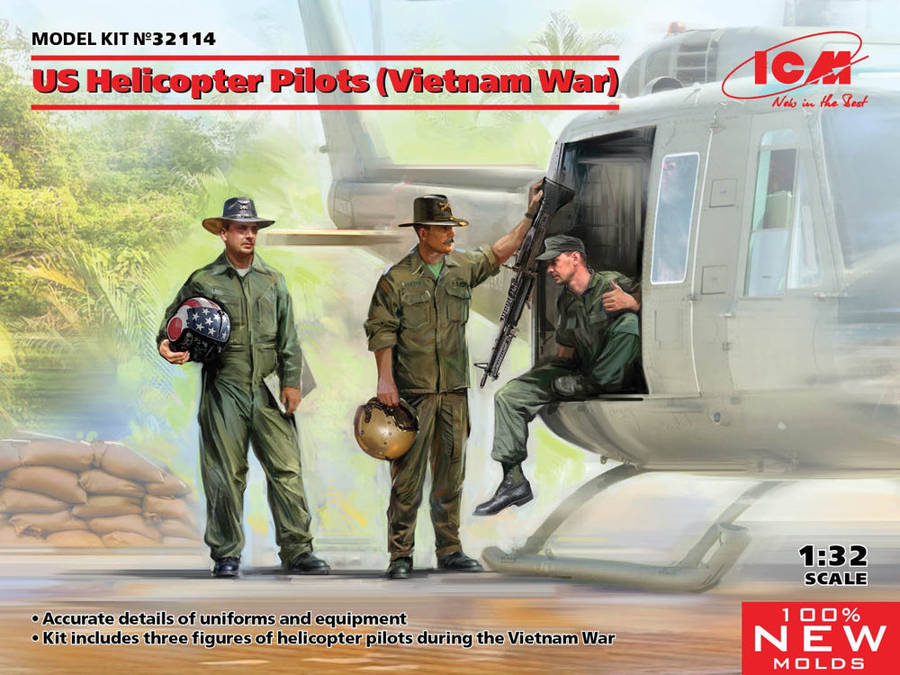 ICM 1/32 US Helicopter Pilots (Vietnam War)  (100% new molds)