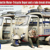 Gecko 1/35 scale 60’~70’s Saigon Shuttle Motor-Tricycle depot and tAK-e a breAK- driver (2 kits in 1box)