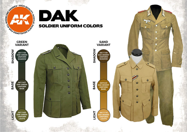 AK Interactive GEN 3 - DAK SOLDIER UNIFORM COLORS 3G PAINT SET