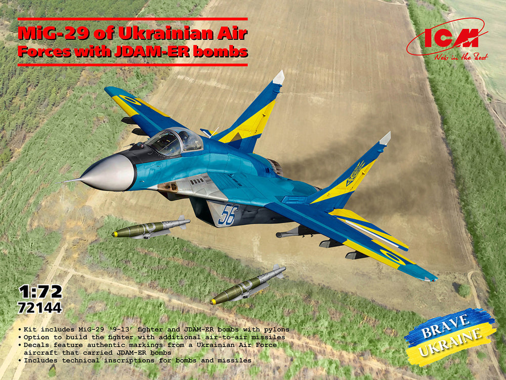 ICM 1/72 scale MiG-29 of Ukrainian Air Forces with JDAM-ER bombs