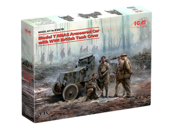 ICM 1/35 WW1 Model T RNAS Armoured Car with WWI British Tank Crew