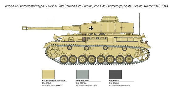 Italeri 1/35 WW2 German Pz. Kpfw. Iv Ausf. H C tank model kit