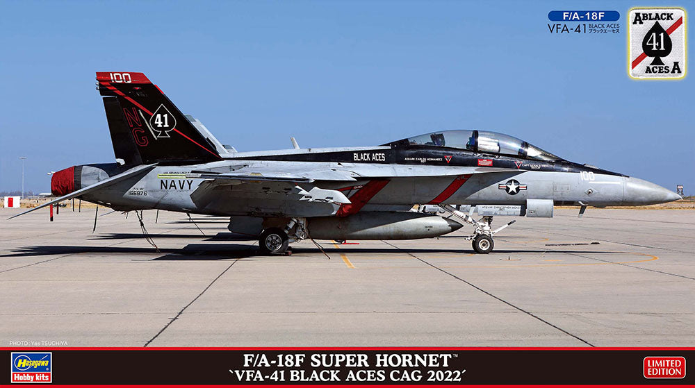 Hasegawa 1:72 F/A-18F VFA-41 Black Aces Cag 2022 With Bonus Patch