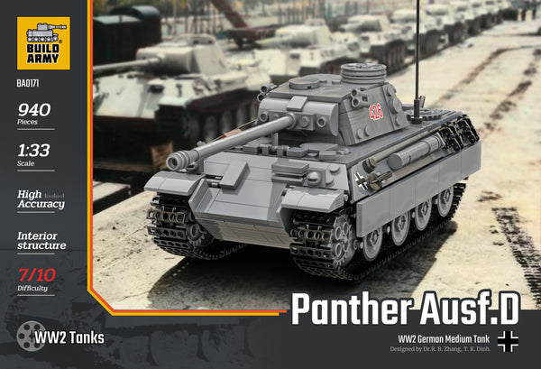 Build Army WW2 Brick building model kit Panther Ausf D