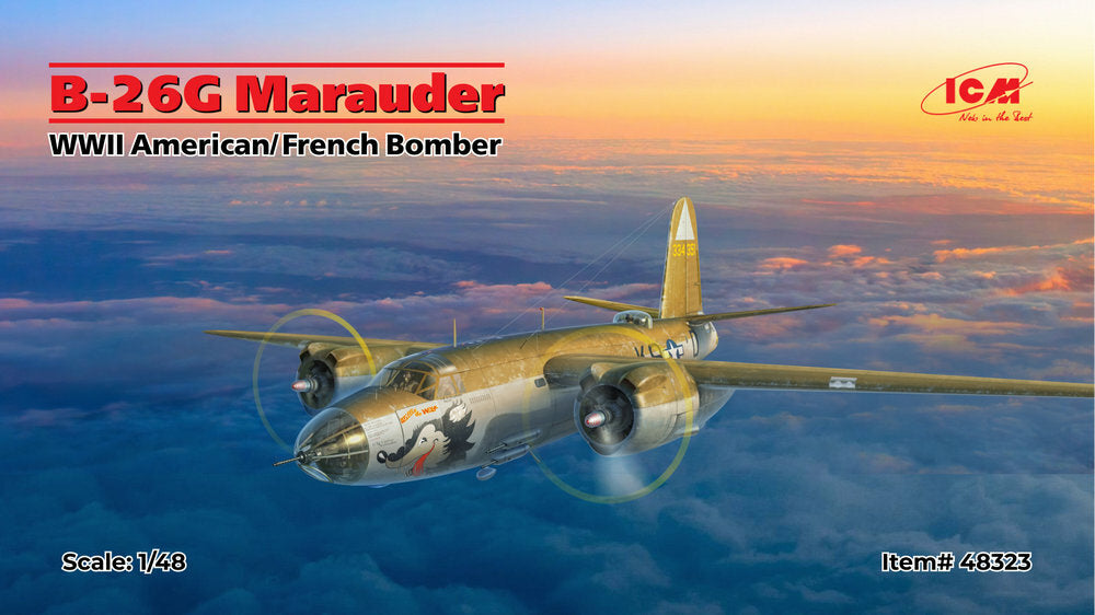 ICM 1/48 WW2 B-26G Marauder, WWII American/France Bomber