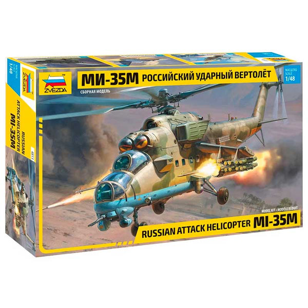 Zvezda 1/48 Russian multi-purpose attack helicopter Mil Mi-35 M Hind E