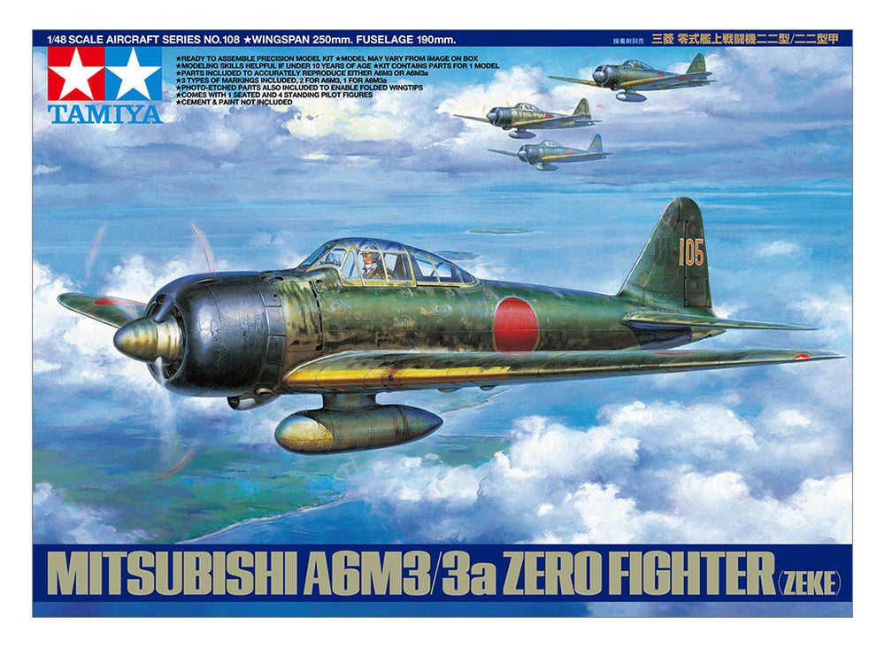 TAMIYA 1/48 Scale AIRCRAFT WW2 IJN Japanese A6M3/3A ZERO (ZEKE)