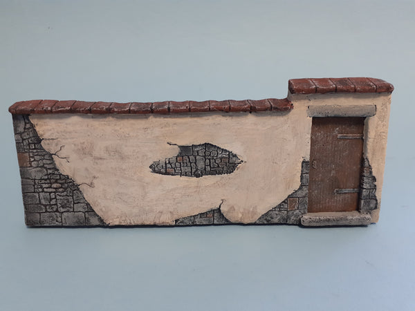 1/35 Scale Tile Topped Park Wall with Door. Diorama Accessory