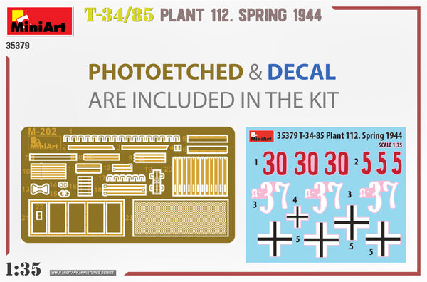 Miniart 1/35 WW2 Russian T-34/85 PLANT 112 SPRING 1044