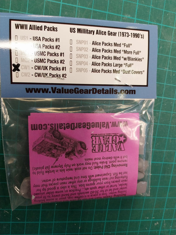 Valuegear 1/35 WW2 commonwealth stowage set #1