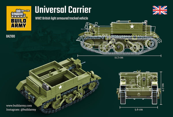 Build Army Brick building model WW2 British  Universal Carrier Armoured Tracked Vehicle