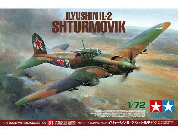 TAMIYA 1/72 Scale AIRCRAFT WW2 Russian Soviet ILYUSHIN IL-2 SHTURMOVIK