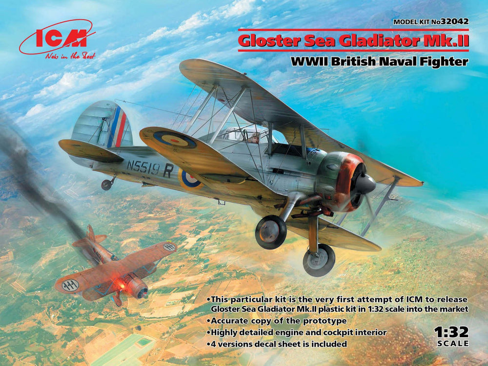 ICM 1/32 WW2 Gloster Sea Gladiator Mk.II , WWII British Naval Fighter