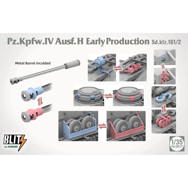 TAKOM 1/35 scale WW2 German Pz.Kpfw. IV. Ausf. H Early Production Sd.Kfz.161/2