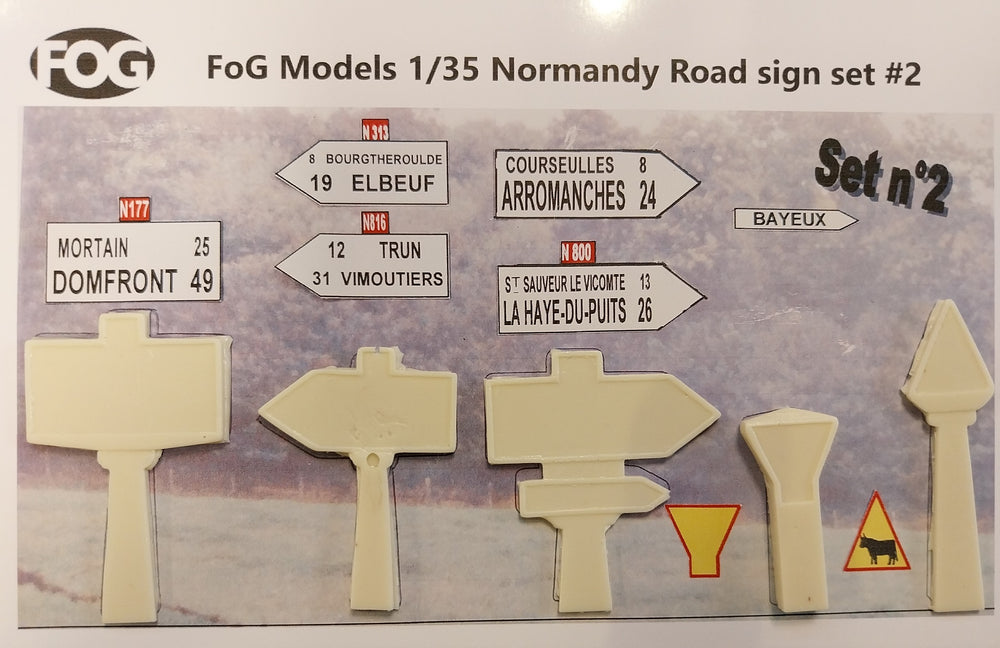 FoG Models 1/35 scale Normandy Road sign set #2 diorama accessory