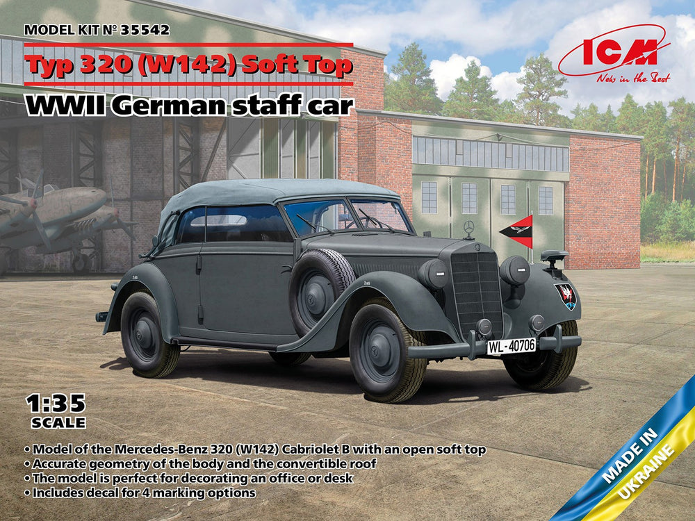 ICM 1/35 Typ 320 (W142) Cabriolet Soft Top WW2 German