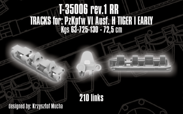 Quick Tracks 1/35 scale WW2 track upgrade Tiger I (RR) - early  tracks