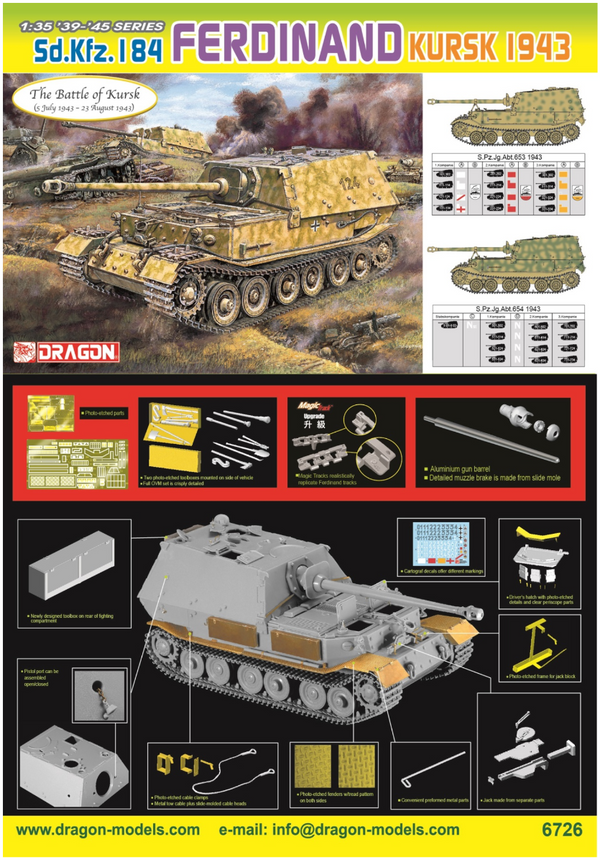 Dragon 1/35 WW2 German Sd.Kfz.184 Ferdinand (the Battle of Kursk)