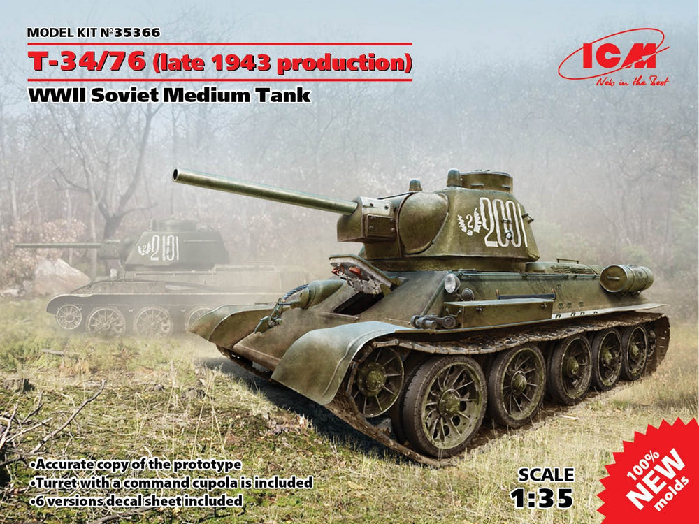 ICM 1/35 WW2 T34/76 (late 1943 production), WWII Soviet Medium Tank