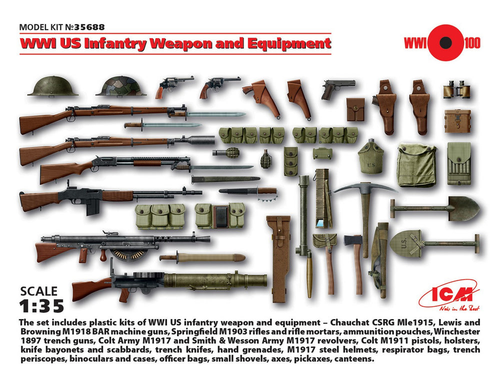 ICM 1/35 WW1 US Infantry Weapon and Equipment