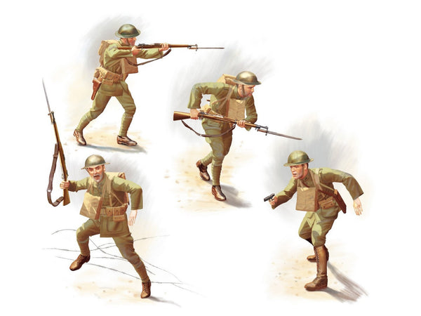 ICM 1/35 WW1 US Infantry (1918) (4 figures)