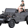 Hasegawa 1/24 scale WW2 German Pkw.K1 Kubelwagen Type 82 And Blond Girl Figure Kit