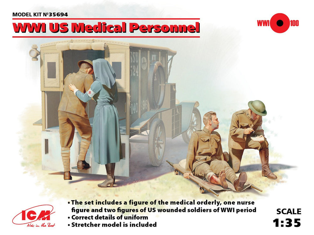 ICM 1/35 WW1 US Medical Personnel (4 figures)
